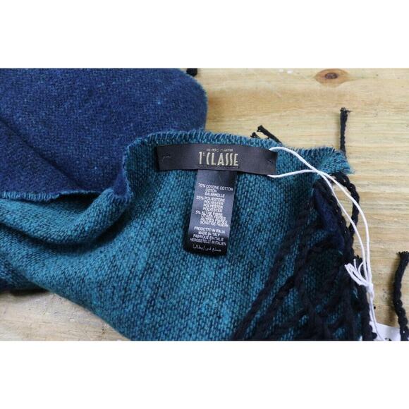 New Alviero Martini 1a Classe Scarf Sciarpa Logo Teal Blue Italy - Picture 6 of 8